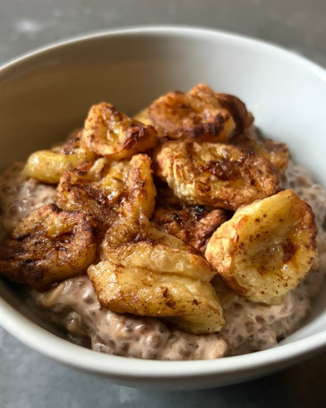 Roasted banana chia porridge